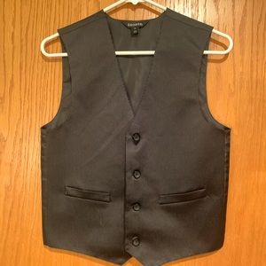 Boys Vest- black with silver pinstripe